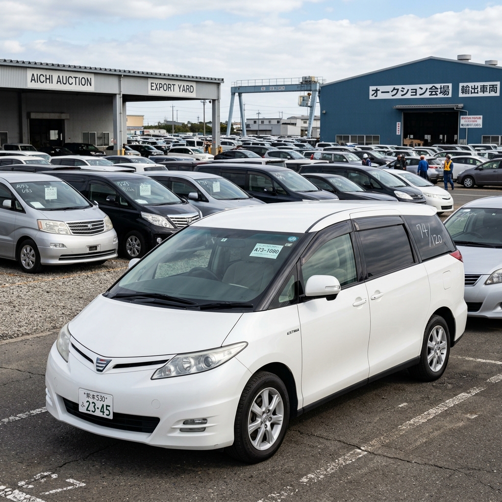 Toyota Estima 2017 used car export from Japan